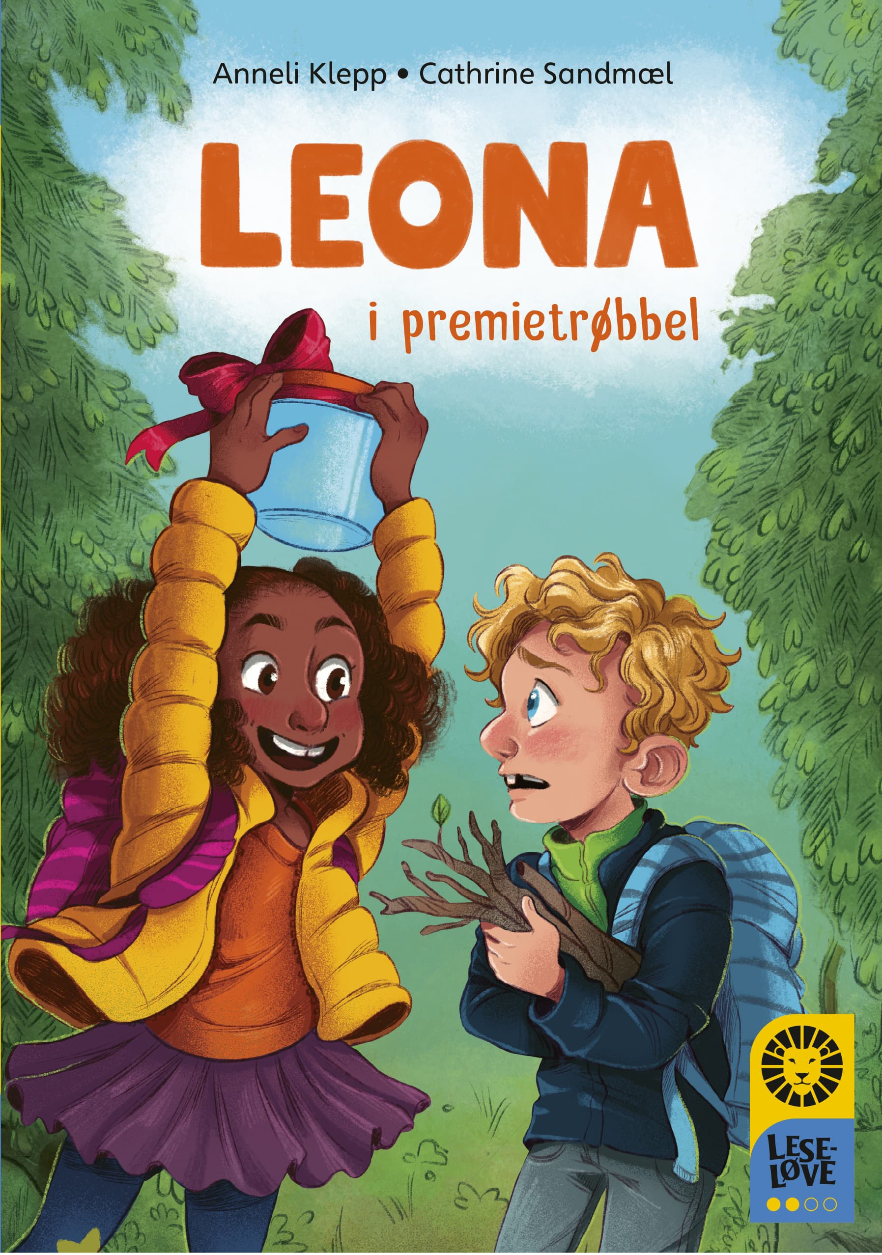 Omslag Leseløve nivå 2 - Leona i premietrøbbel av Anneli Klepp (Innbundet)