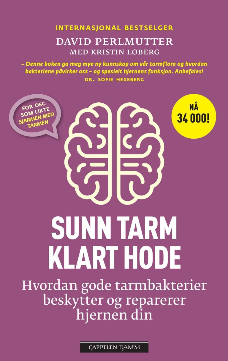 Omslag Sunn tarm - klart hode av David Perlmutter (Heftet)