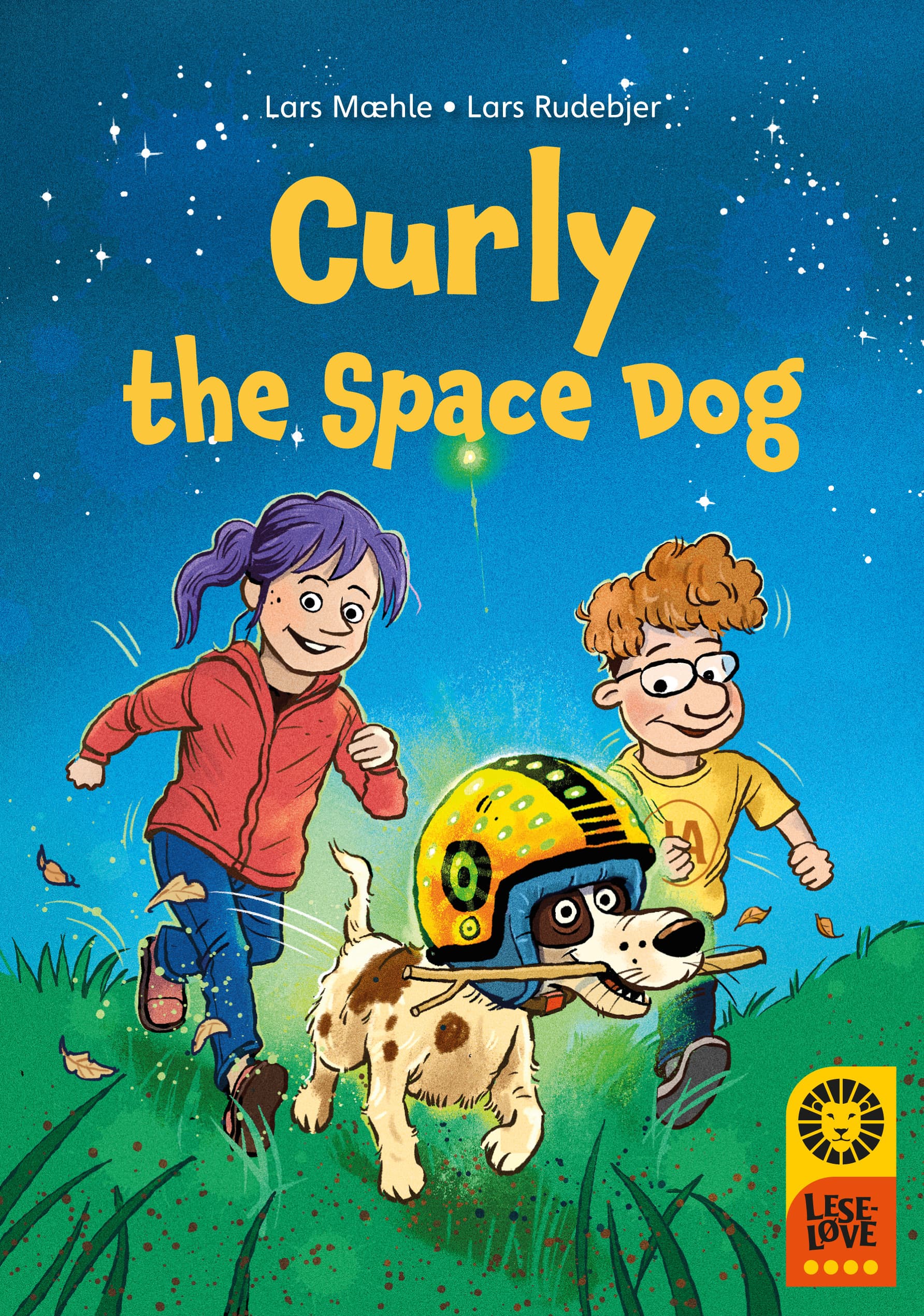 Omslag Leseløve nivå 4 Engelsk - Curly the Space Dog av Lars Mæhle (Innbundet)