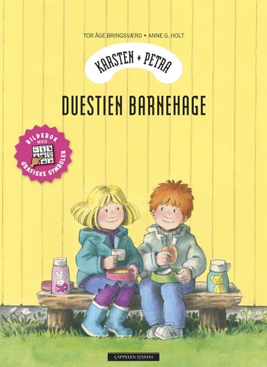 Omslag av "Karsten og Petra - Duestien barnehage (med grafiske symboler, ASK)"