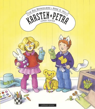 Omslag av "Karsten og Petra leker teater"