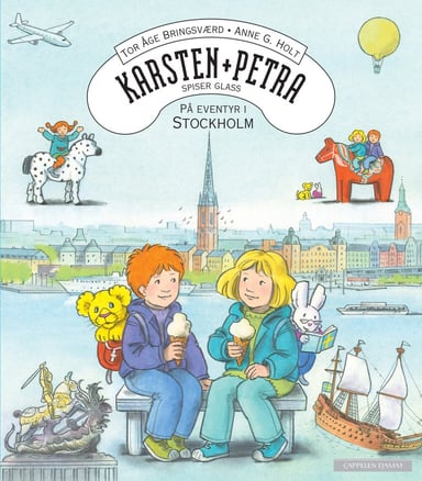 Omslag av "Karsten og Petra spiser glass - På eventyr i Stockholm"