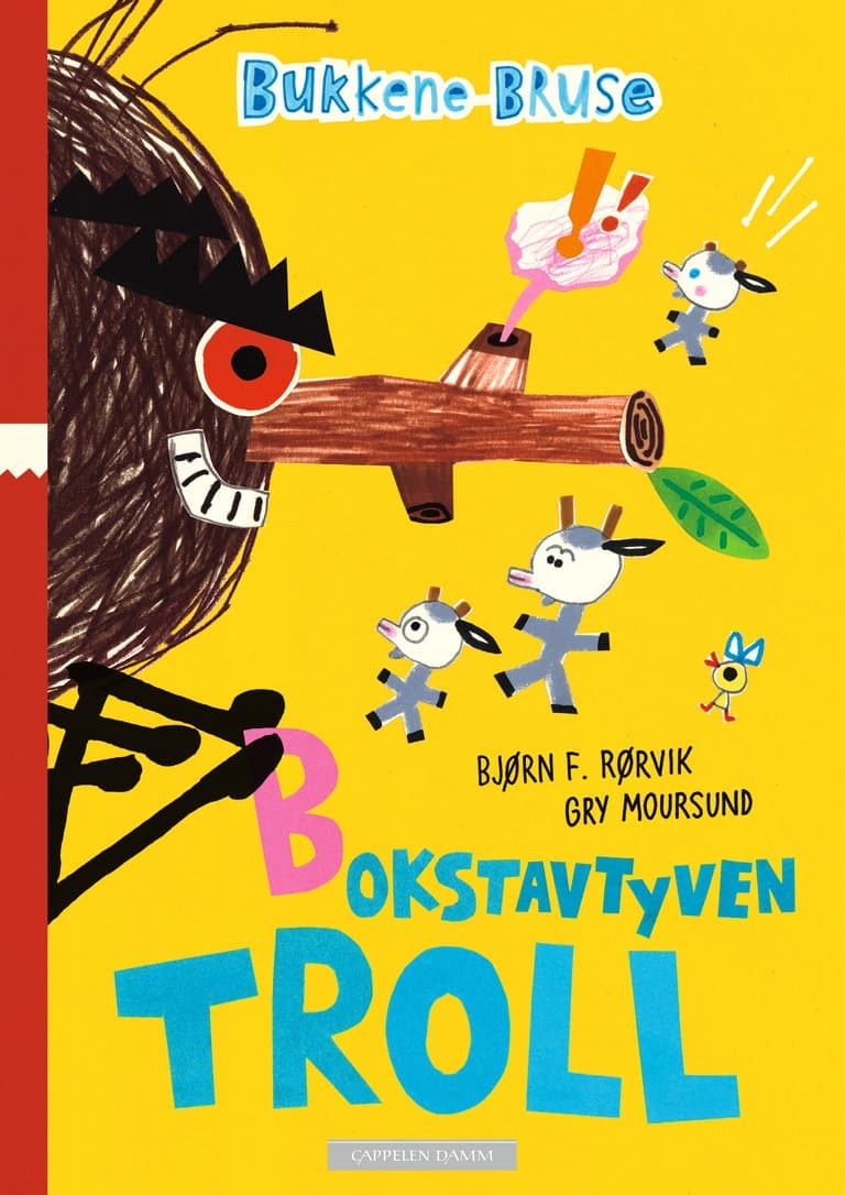 Omslag Bukkene Bruse - Bokstavtyven Troll av Bjørn F. Rørvik (Innbundet)