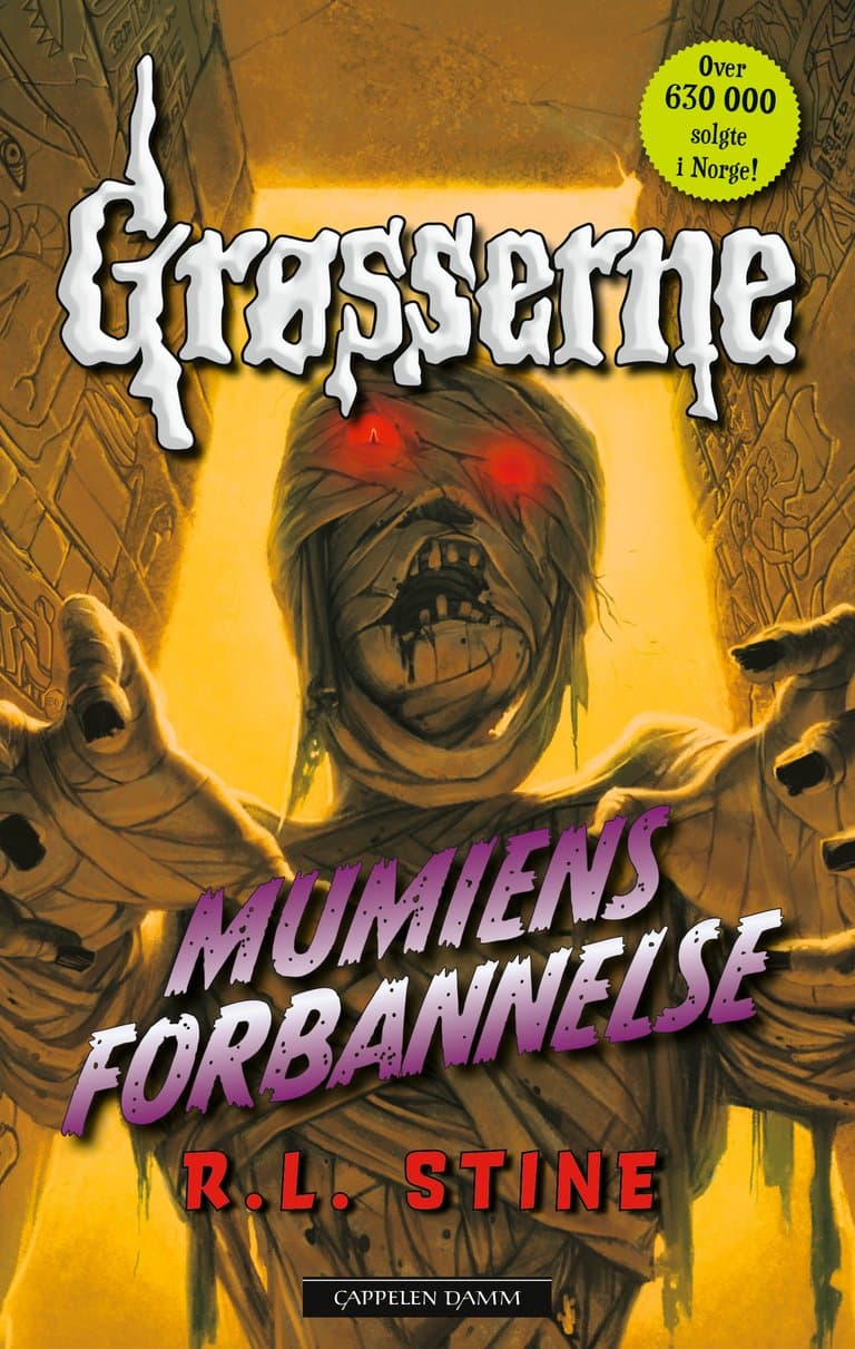 Omslag Grøsserne – Mumiens forbannelse av R.L. Stine (Innbundet)