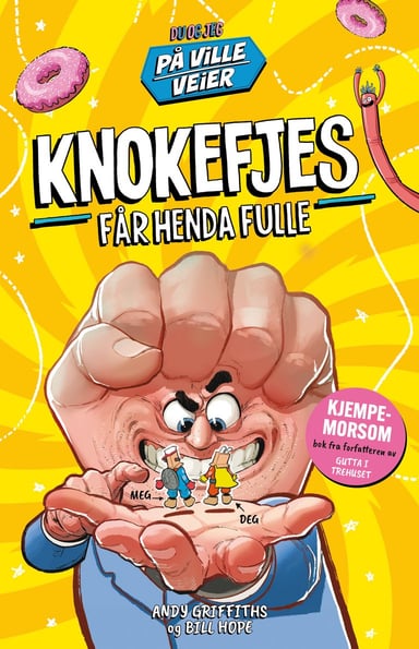Omslag av "Knokefjes får henda fulle"