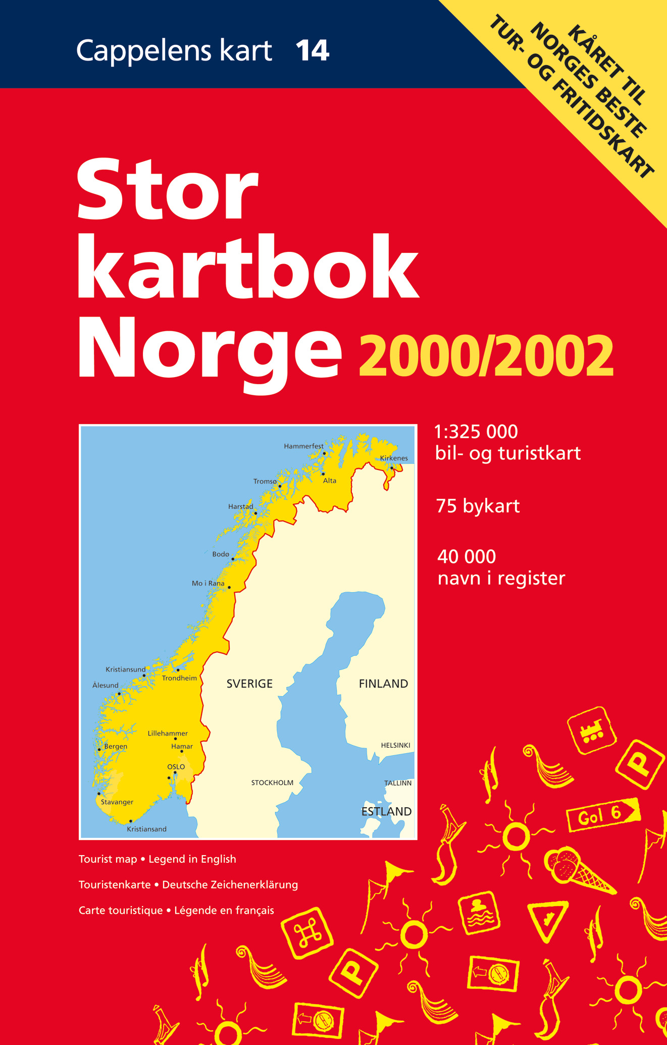 Stor kartbok norge ck 14 1:325 000 (Spiral) | Cappelen Damm forlag
