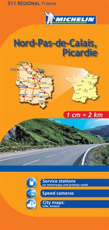 MI 511 Calais og Picardie av Michelin (Kart, falset)