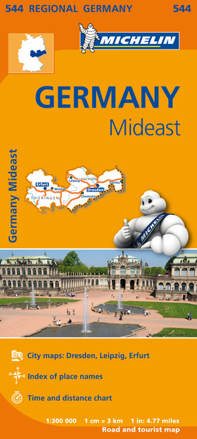 Tyskland sentral og øst (MI 544) av Michelin (Kart, falset)