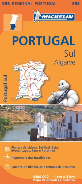 Portugal sør - Algarve (MI 593) av Michelin (Kart, falset)