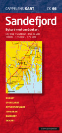 Sandefjord bykart (CK 66) av Cappelen Damm kart (Kart, falset)