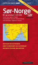 Sør-Norge sør 2019-2020 brettet (CK 1) av Cappelen Damm kart (Kart, falset)