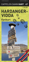 Hardangervidda fjellkart (CK 47) av Cappelen Damm kart (Kart, falset)