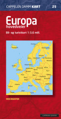 Europa hovedveier (CK 25) av Kümmerly+Frey (Kart, falset)