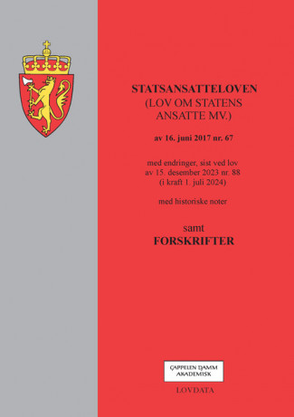 Statsansatteloven (lov om statens ansatte) m/forskrifter (Heftet)